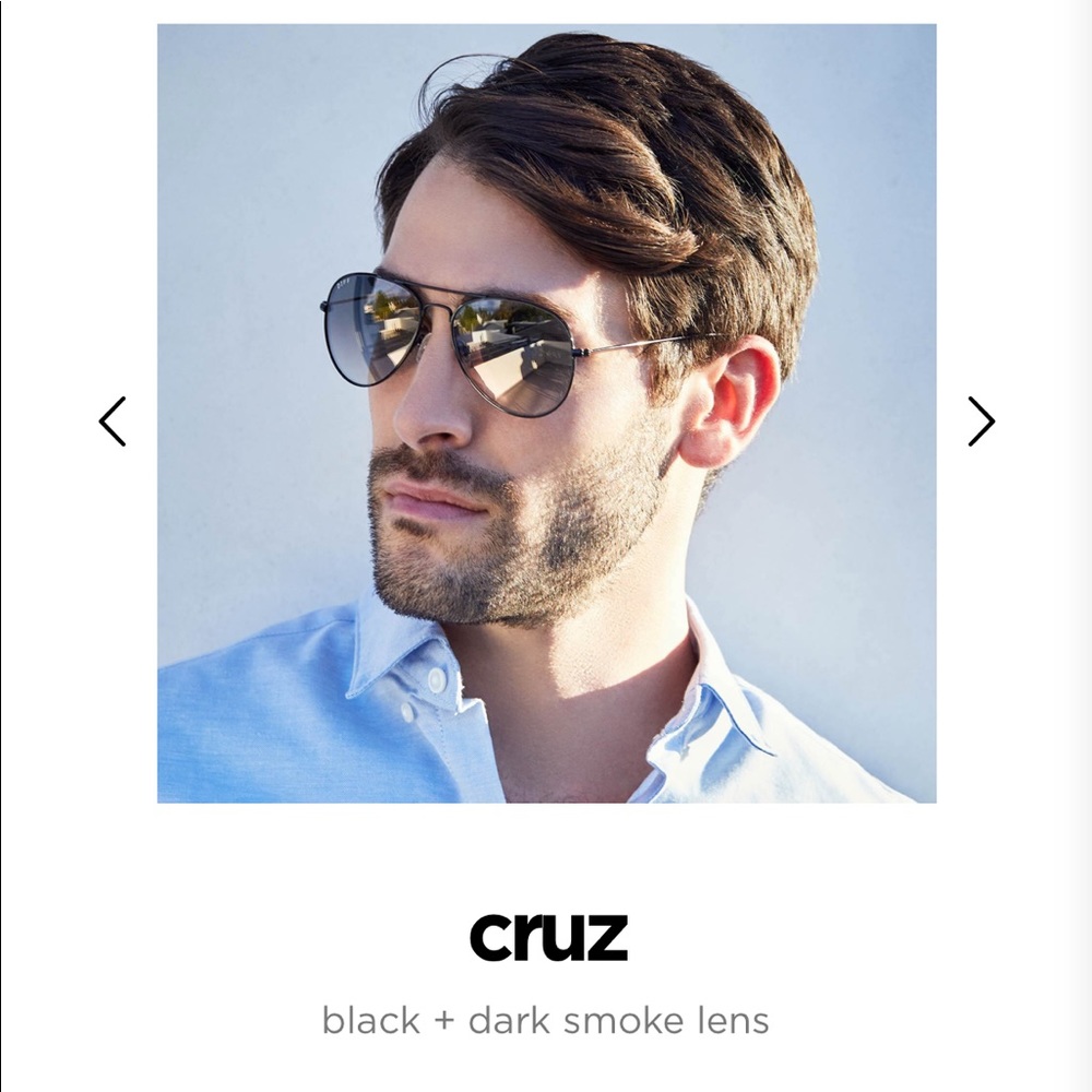DIFF Cruz black  aviators sunglasses